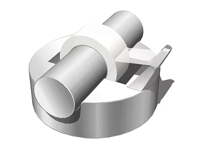 Office Desk Cylindrical Metal Support Component With Modern Design Features 3d model