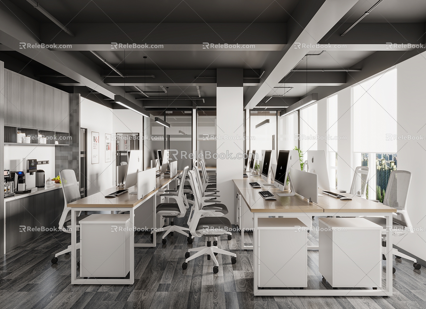 Public office area 3d model