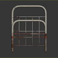 Vintage Rusted White Metal Frame Single Bed Furniture With Classic Design
