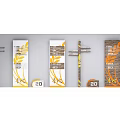 Taihe Village Wayfinding Signs With Various Designs Yellow Leaf Patterns And 20 Text