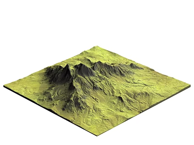 Garden Landscape Design With Green Rolling Hills And Textured Terrain 3d model