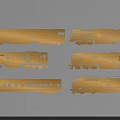 Gold Train Models Wall Decor With Various Styles And Designs 3d model