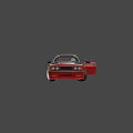 Red Classic Car With Open Doors And Detailed Alloy Wheels Design