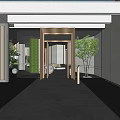 Modern Hotel Lobby Interior With Glass Partitions Greenery And Reception Area Design