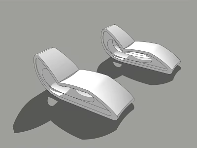 Two Modern Lounge Chairs With Sleek Curved Design And Ergonomic Shape 3d model