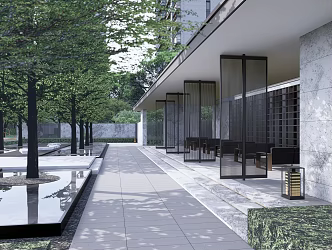 Modern landscape parlor gallery 3d model