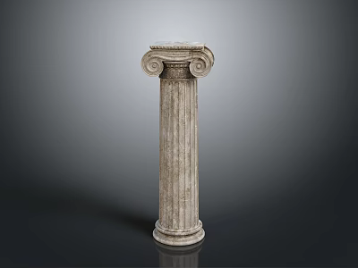 Classical Stone Column With Spiral Capital And Fluted Shaft Architectural Design 3d model