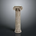 Classical Stone Column With Spiral Capital And Fluted Shaft Architectural Design