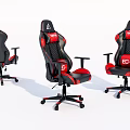 Black And Red Ergonomic Gaming Office Chair With High Back Armrests And EC Logo