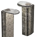 Silver Metal Containers With Cylindrical Shape Textured Surface And Lid Design For Decorative Use 3d model
