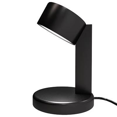 Black Modern Minimalist Table Lamp With Sleek Curved Shade And Stable Round Base 3d model