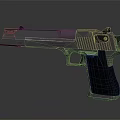Sleek Metal Pistol With Black Grip And Silver Body Design Details