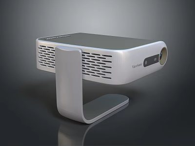 ViewSonic Sleek Silver Projector With Modern Design And Stable Stand For Home Office Use 3d model