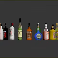 Various Colored Alcohol Bottles Collection Featuring Different Types And Designs