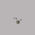 Decorative Ornament Set With Transparent Glass Container Hanging Orbs Stones Green Plants And Sand