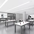 Chanel Boutique Modern Interior With Display Tables Luxury Products Large Screen Model And Lighting