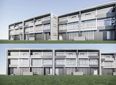 Minimalist Townhouse Modern Townhouse 3d model