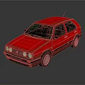 Red Classic Volkswagen Golf With Black Trim And Silver Alloy Wheels