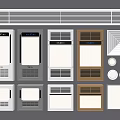 Various Air Conditioner Indoor Units With Diverse Panel Designs And Color Options 3d model