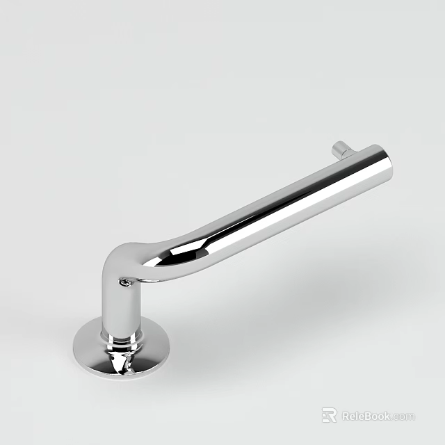 Chrome Plated Iron Handrail with Stable Base for Home Safety and Decoration Use 3d model 