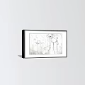 Framed Plant Line Art Paintings Featuring Flower Designs For Wall Decor