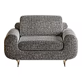 Modern Fabric Accent Chairs in Brown and Gray with Rounded Design and Wooden Legs