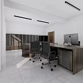 Modern Monitoring Room Command Center Office Monitoring Room 3d model