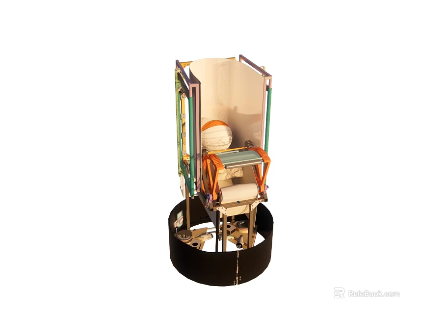 Intelligent Machine With Mechanical Arm And Automated Control System Components 3d model 