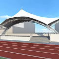 Public Sports Facility With Modern Tensile Membrane Roof And Running Track