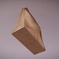 Brown Paper Bag With Black Clip And White Label For Daily Use