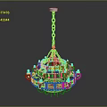 Elegant Candle Shaped Chandelier With Metal Frame And Hanging Chain Design