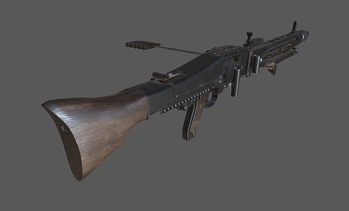 MG42 submachine gun machine gun machine gun semi-automatic rifle assault rifle firearms low face number low model simple model game film and television level super realistic 3d model