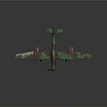 Military Biplane Model With Green Brown Camouflage Paint And Cross Insignia