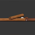 Classic Premium Cigars In Crossed Arrangement With Wooden Mouthpiece And Smooth Texture