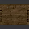Rustic Solid Wood Console Table With Drawers Shelves And Carved Legs Design