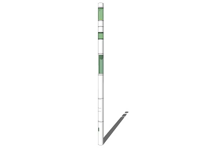 Outdoor Light With White Pole And Green Stripes For Garden Street Illumination 3d model