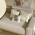 Quiet single person sofa single person sofa tea table combination 3d model