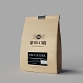 Paper Bag Packaging Coffee Beans 3d model