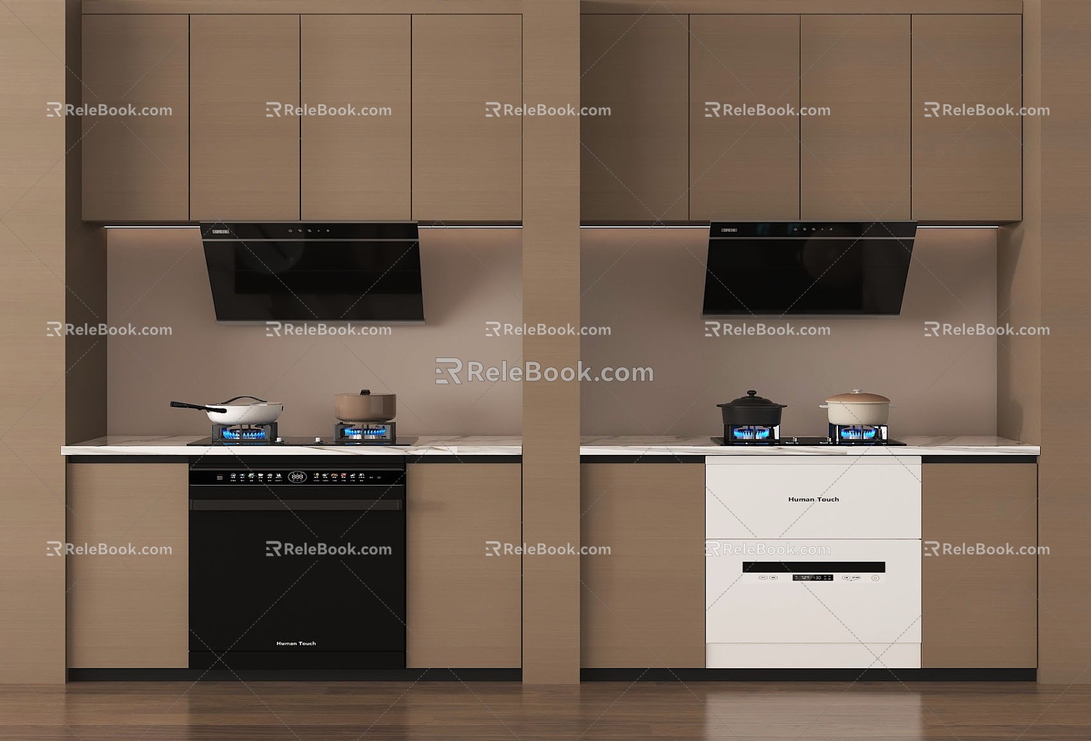 Modern range hood gas stove steaming oven 3d model