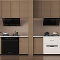 Modern range hood gas stove steaming oven 3d model