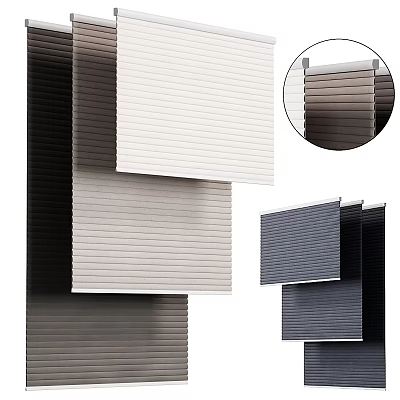 Stylish Window Blinds In Various Colors And Modern Design For Home Interior 3d model