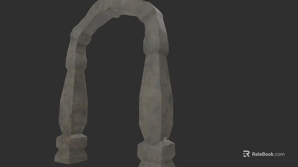 Garden Landscape Design With Elegant Stone Archway As Decorative Element 3d model
