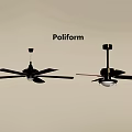 Poliform Stylish Ceiling Fans With Modern Design And Metal Blades