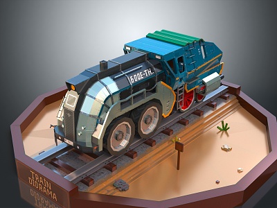 Modern toy train toy train 3d model