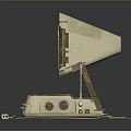 Vintage Electronic Equipment Green Screen Worn Retro Design Antenna Bottom Ports And Cable