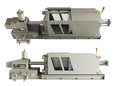 Industrial Machinery Equipment With Control Panel And Observation Window For Manufacturing 3d model