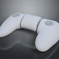 White Ergonomic Computer Gaming Controller With 3D Model Smooth Surface And Dual Circular Buttons 3d model