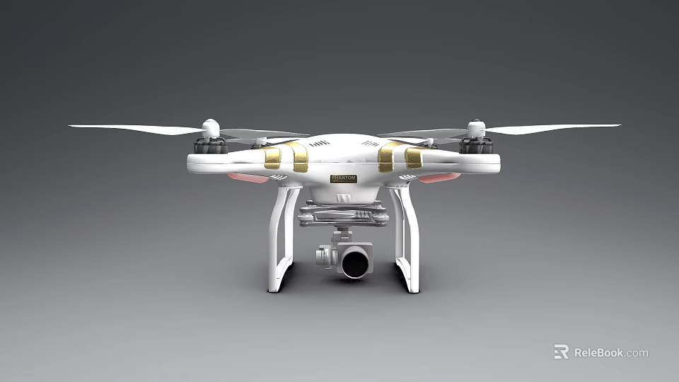 Advanced Smart Drone With Four Propellers Camera And White Body Design 3d model 