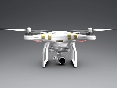 Advanced Smart Drone With Four Propellers Camera And White Body Design 3d model