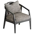 Modern Single Sofa Fabric Upholstered With Padded Armrest And Wooden Legs Design